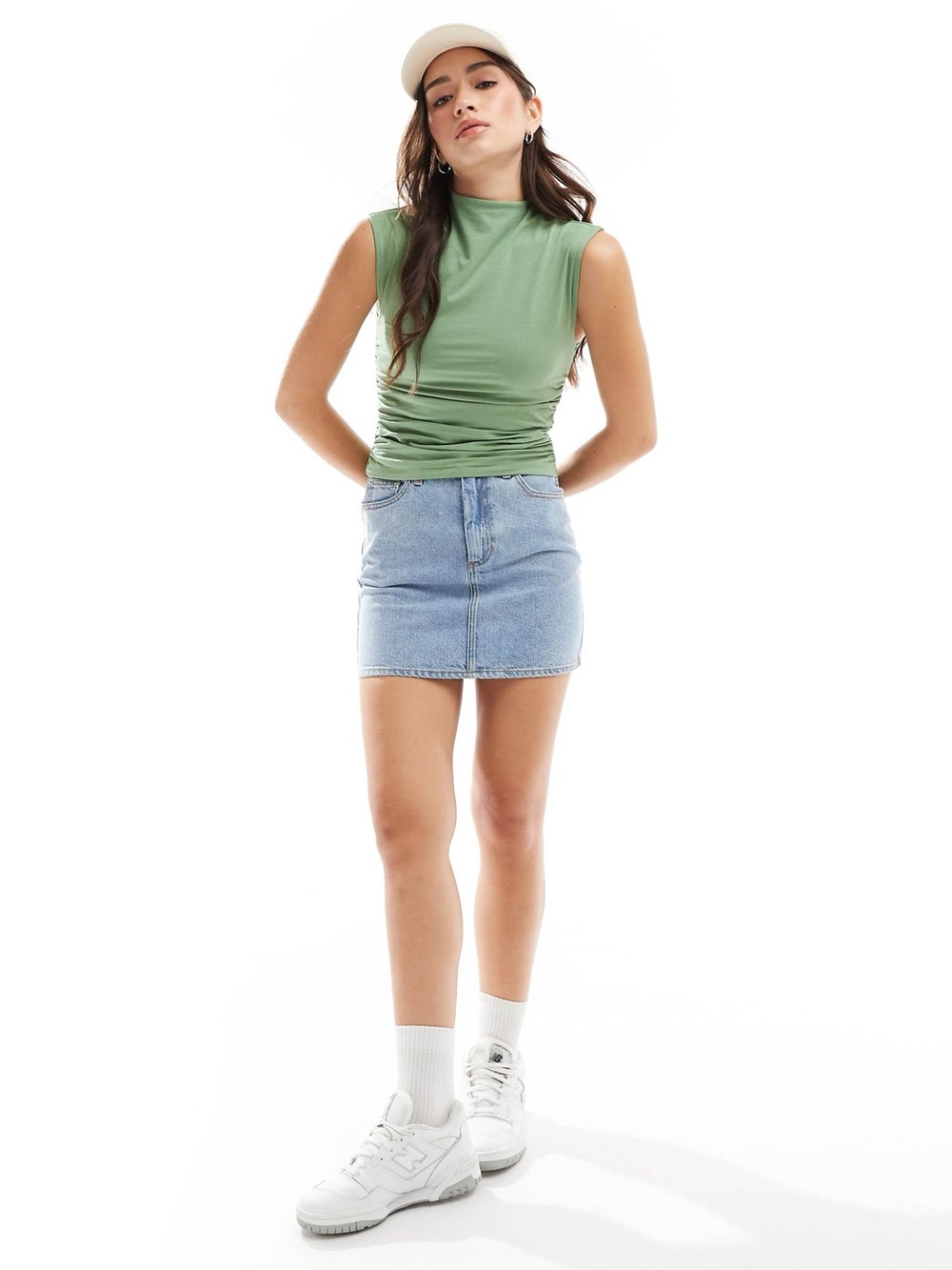 Abercrombie & Fitch Paloma Mock Neck Tank Top (Green)